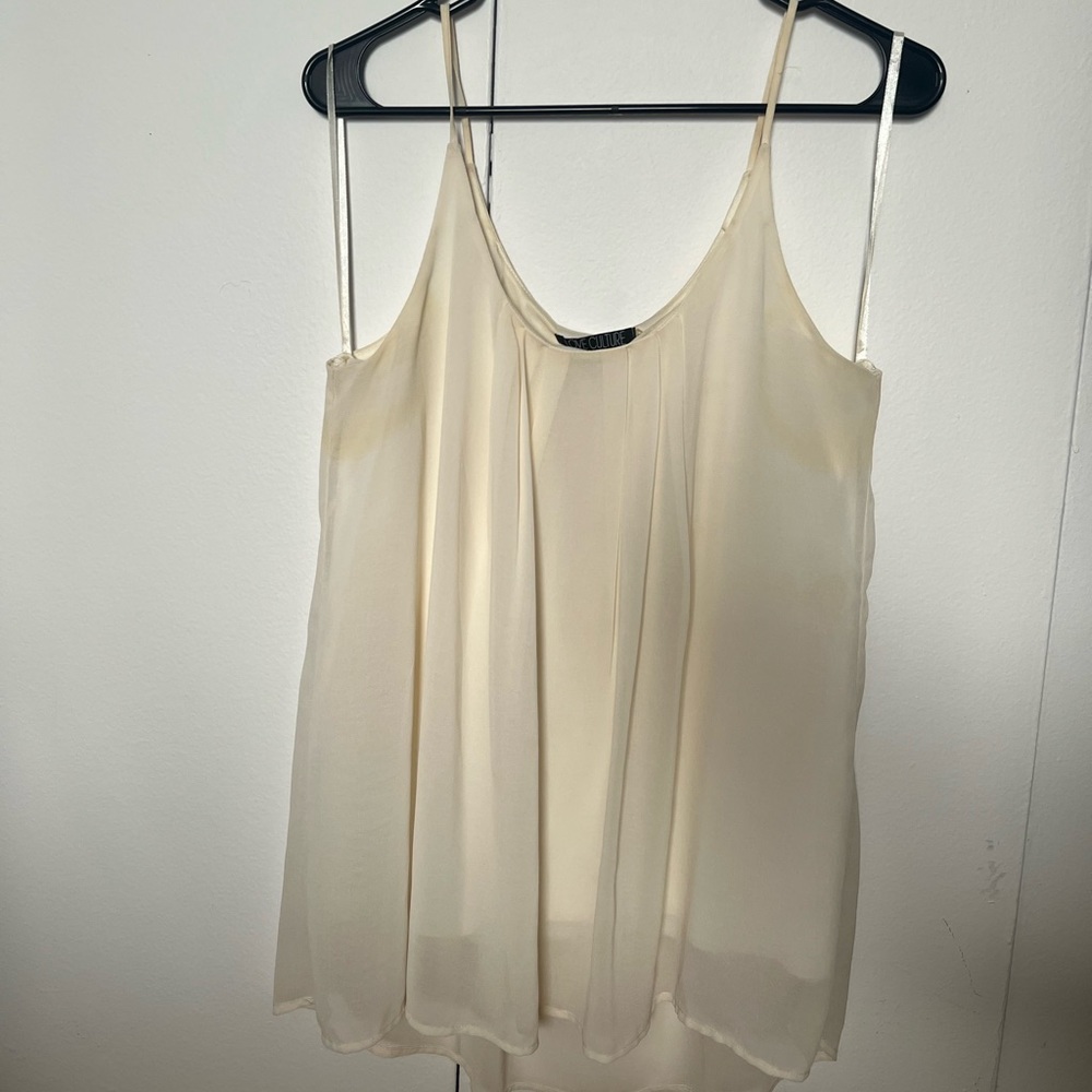 Cream Top with Pleats